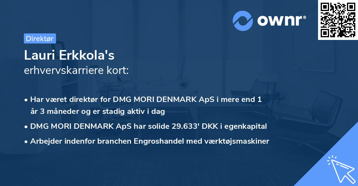 Lauri Erkkola's erhvervskarriere kort