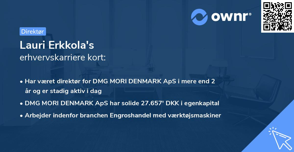 Lauri Erkkola's erhvervskarriere kort