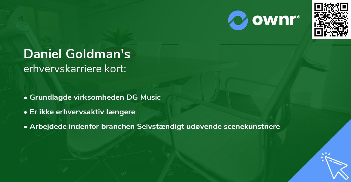 Daniel Goldman's erhvervskarriere kort