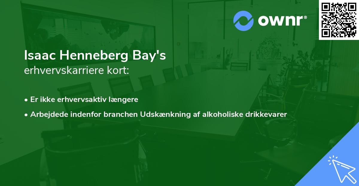 Isaac Henneberg Bay's erhvervskarriere kort