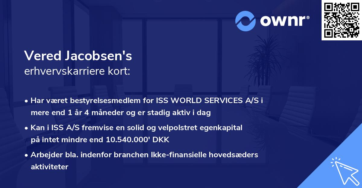 Vered Jacobsen's erhvervskarriere kort