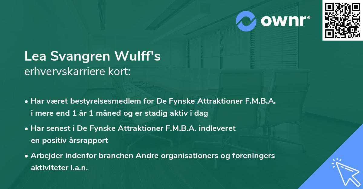Lea Svangren Wulff's erhvervskarriere kort