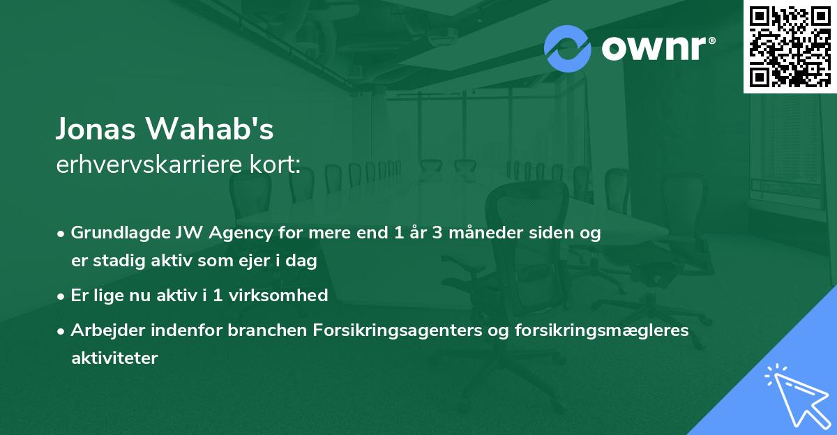 Jonas Wahab's erhvervskarriere kort