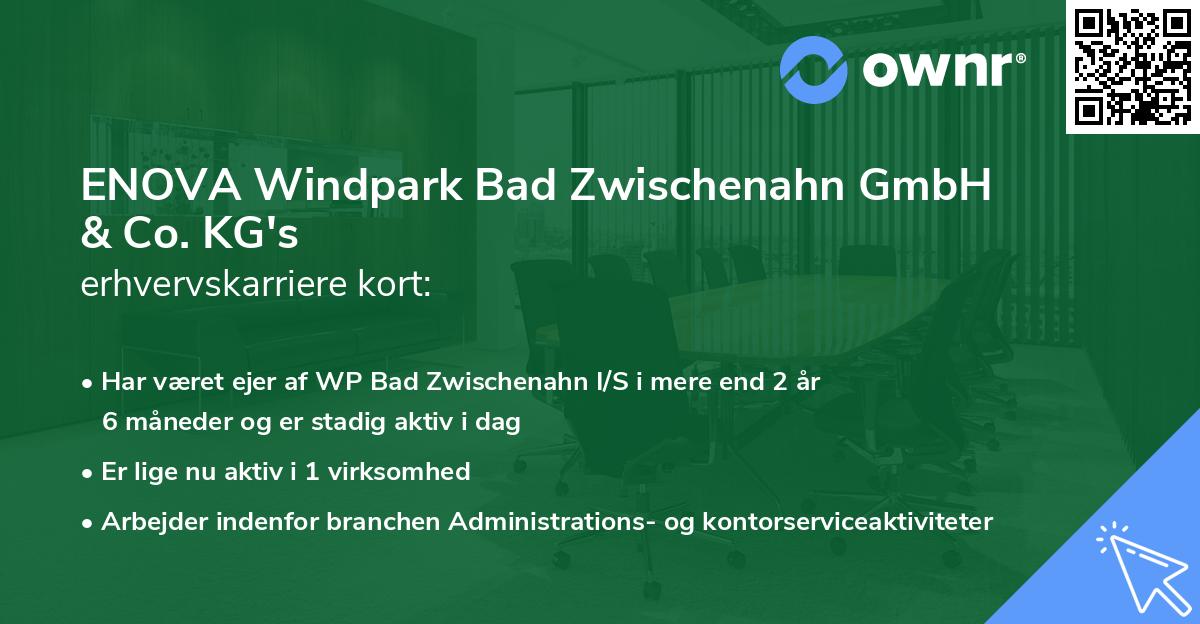 ENOVA Windpark Bad Zwischenahn GmbH & Co. KG's erhvervskarriere kort