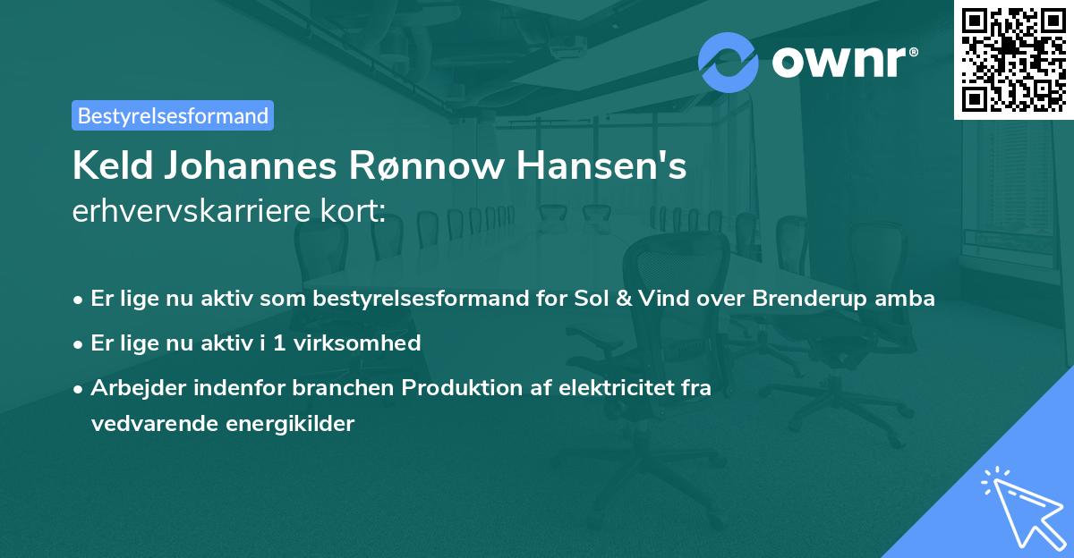 Keld Johannes Rønnow Hansen's erhvervskarriere kort