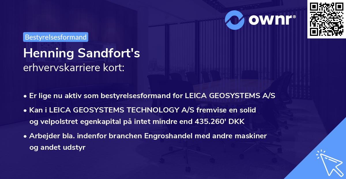 Henning Sandfort's erhvervskarriere kort