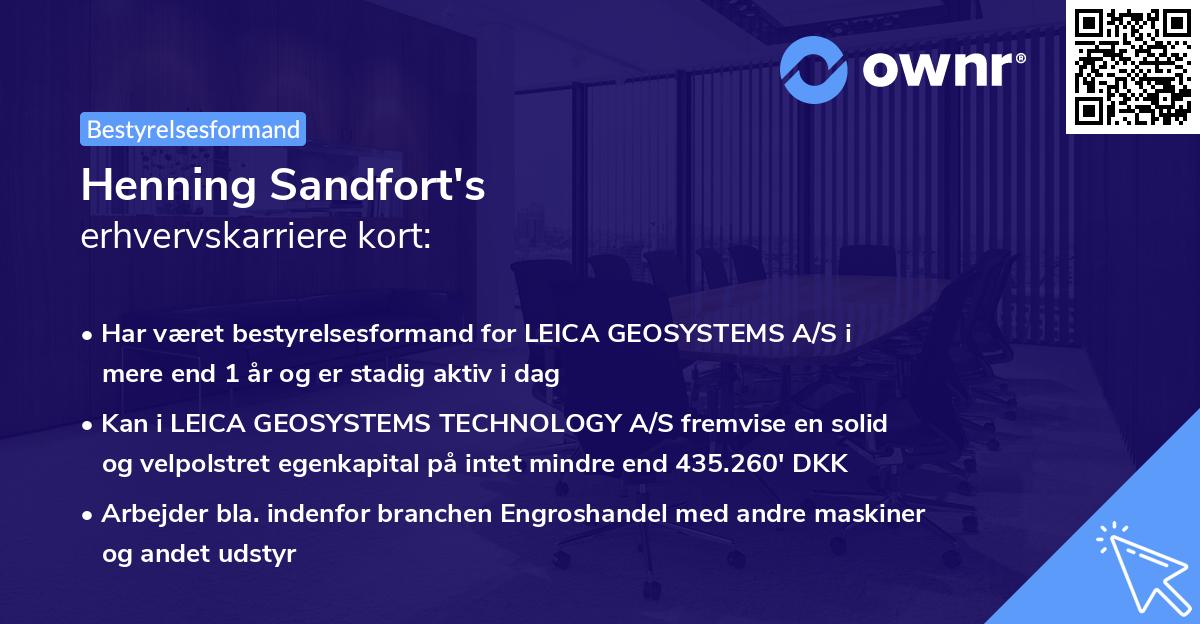 Henning Sandfort's erhvervskarriere kort