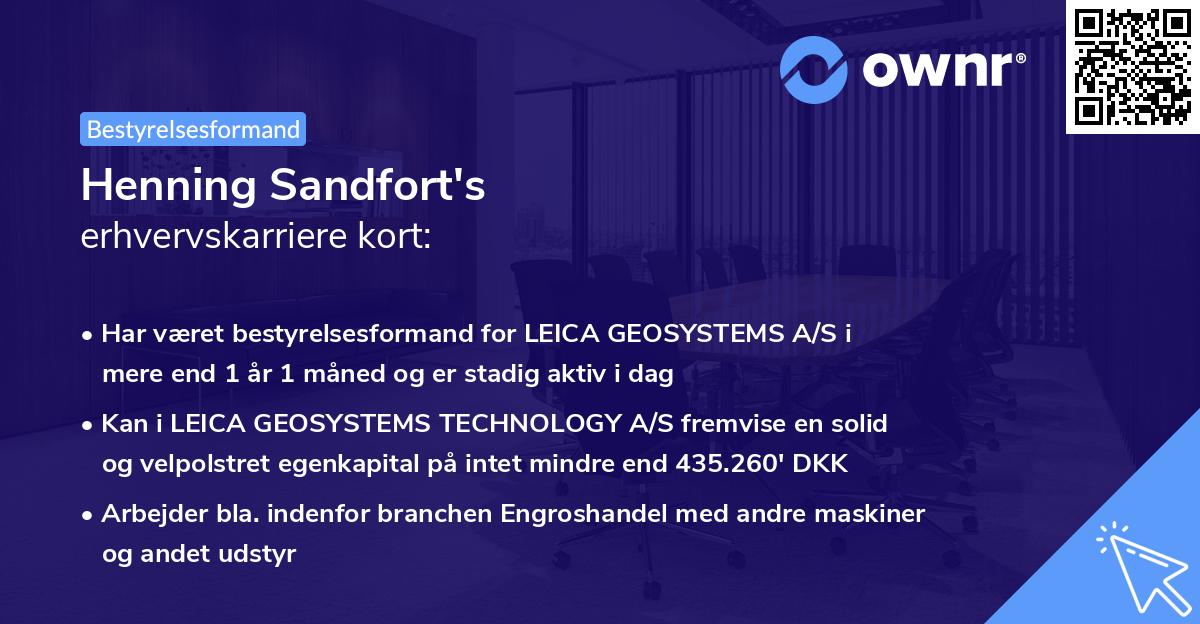 Henning Sandfort's erhvervskarriere kort