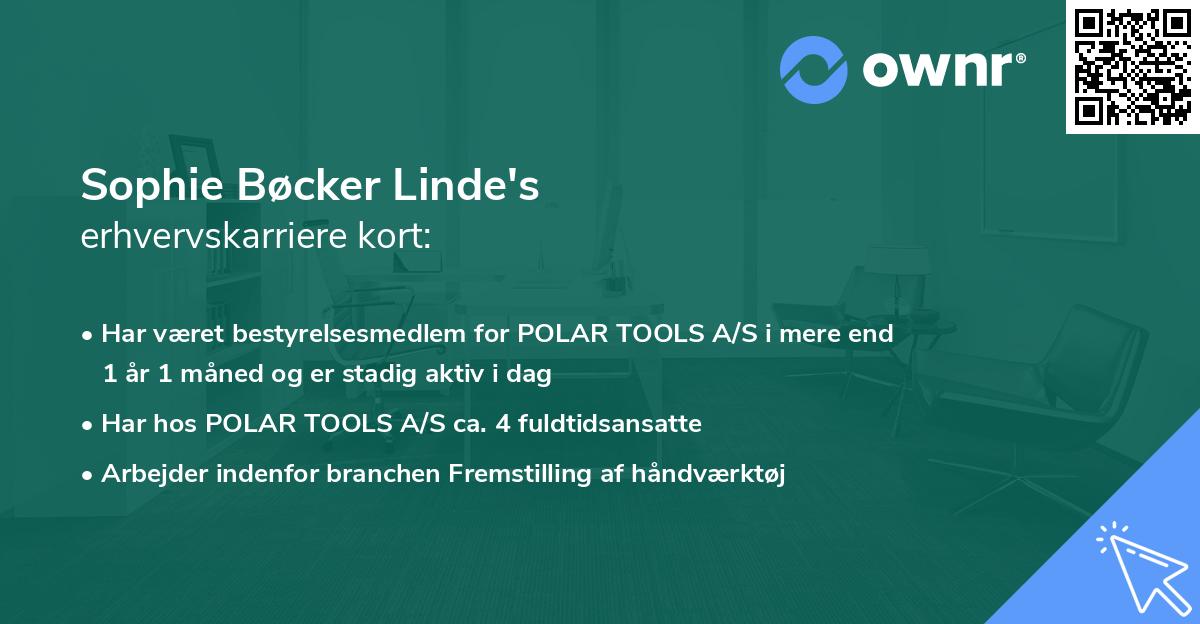 Sophie Bøcker Linde's erhvervskarriere kort