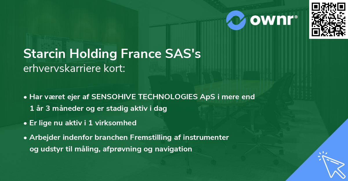Starcin Holding France SAS's erhvervskarriere kort