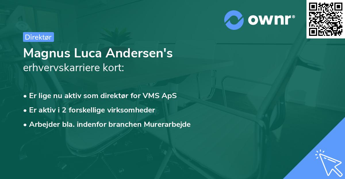 Magnus Luca Andersen's erhvervskarriere kort
