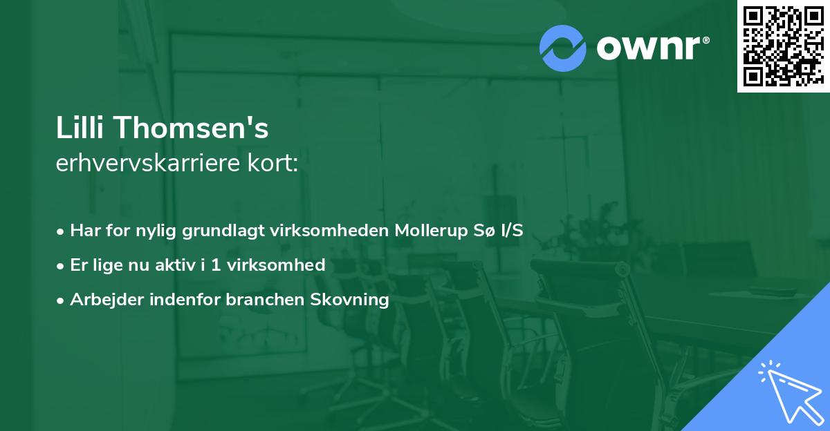 Lilli Thomsen's erhvervskarriere kort
