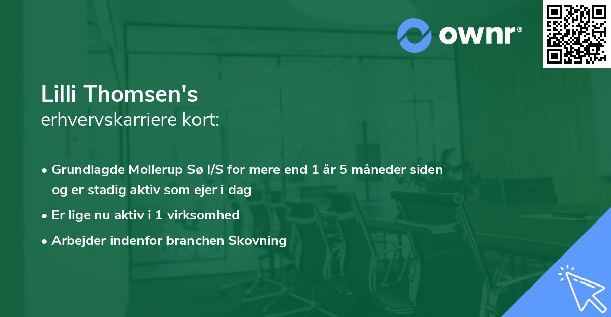 Lilli Thomsen's erhvervskarriere kort