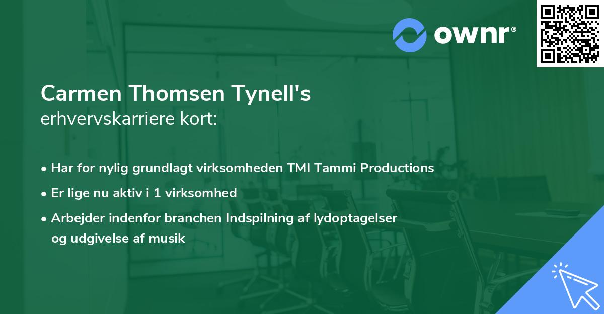 Carmen Thomsen Tynell's erhvervskarriere kort