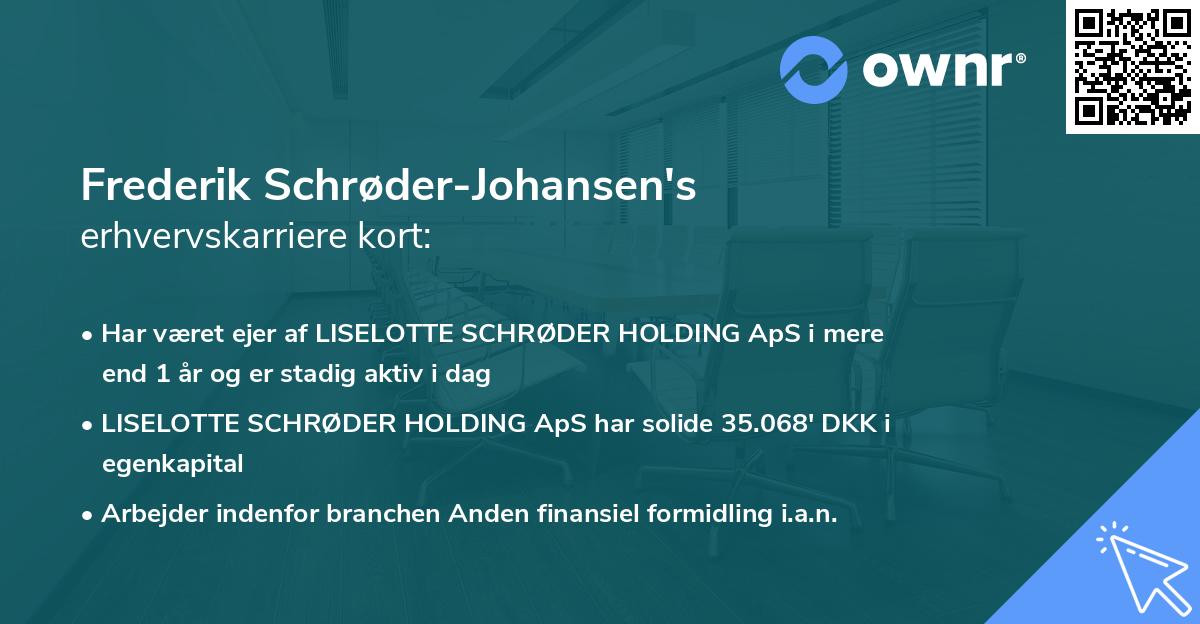 Frederik Schrøder-Johansen's erhvervskarriere kort