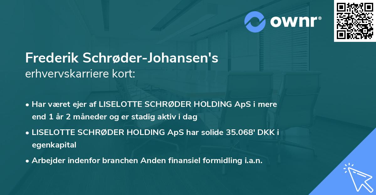 Frederik Schrøder-Johansen's erhvervskarriere kort