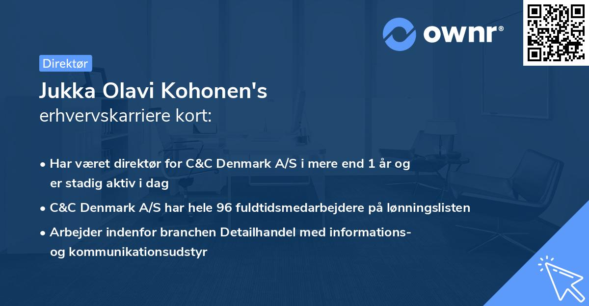 Jukka Olavi Kohonen's erhvervskarriere kort