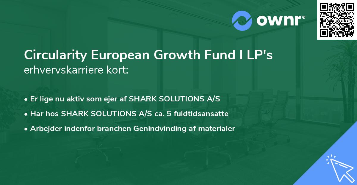 Circularity European Growth Fund I LP's erhvervskarriere kort
