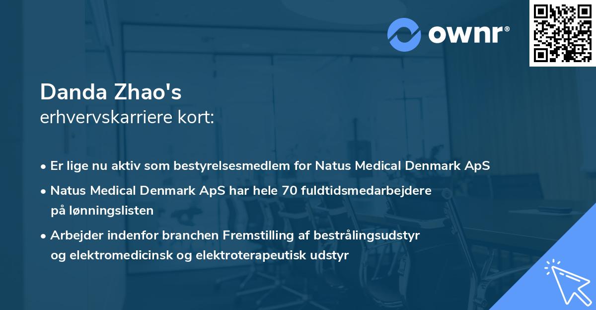 Danda Zhao's erhvervskarriere kort