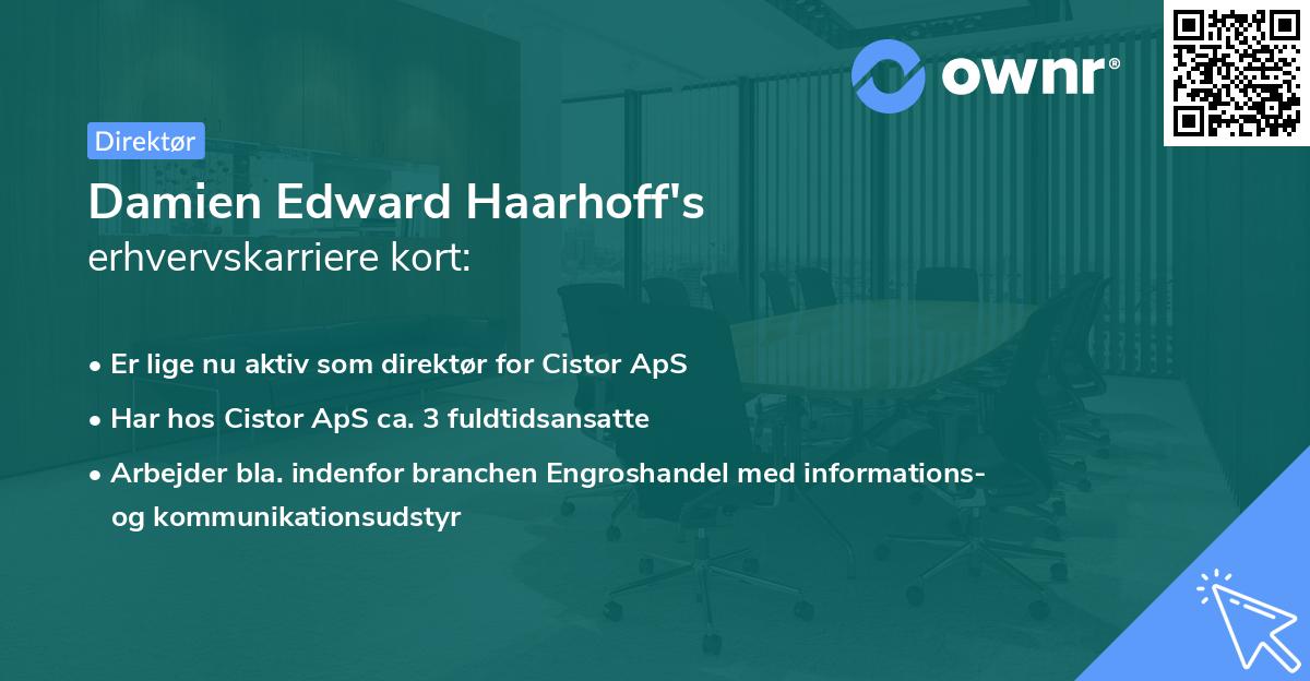 Damien Edward Haarhoff's erhvervskarriere kort