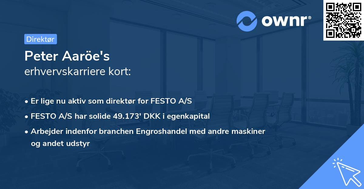 Peter Aaröe's erhvervskarriere kort
