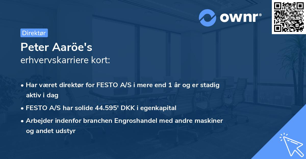 Peter Aaröe's erhvervskarriere kort