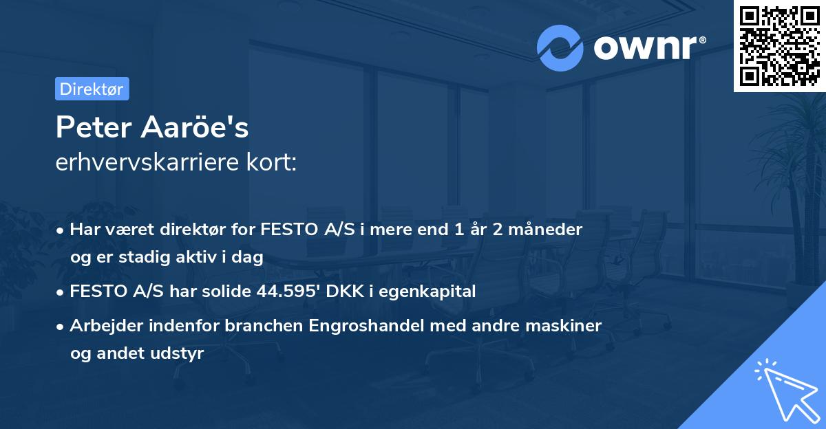 Peter Aaröe's erhvervskarriere kort