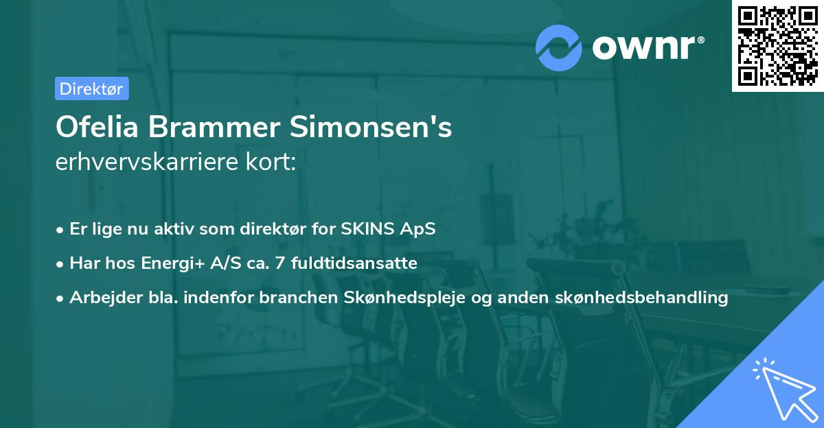 Ofelia Brammer Simonsen's erhvervskarriere kort