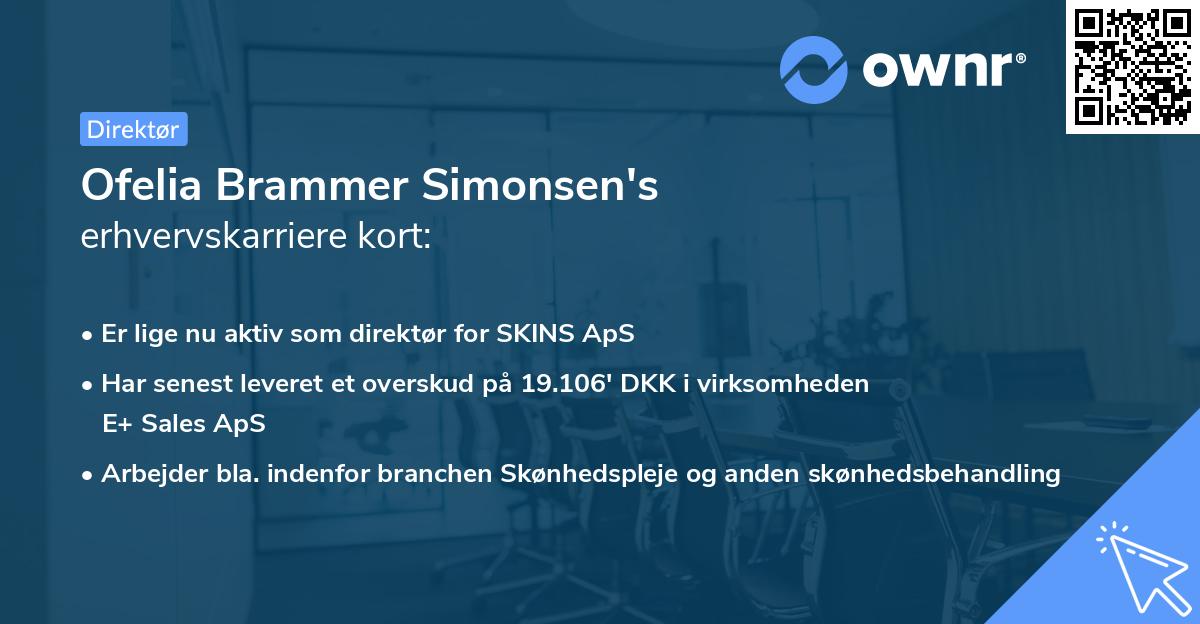 Ofelia Brammer Simonsen's erhvervskarriere kort