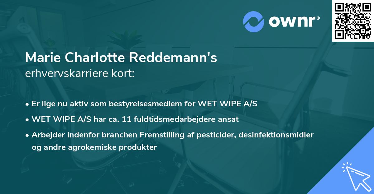Marie Charlotte Reddemann's erhvervskarriere kort