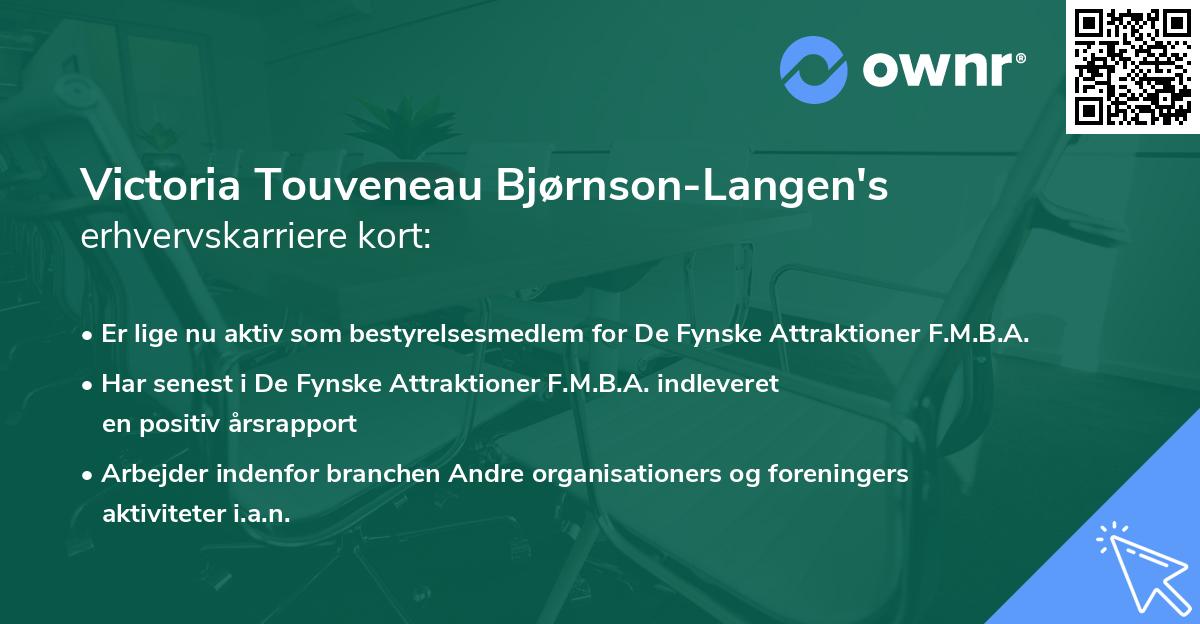 Victoria Touveneau Bjørnson-Langen's erhvervskarriere kort