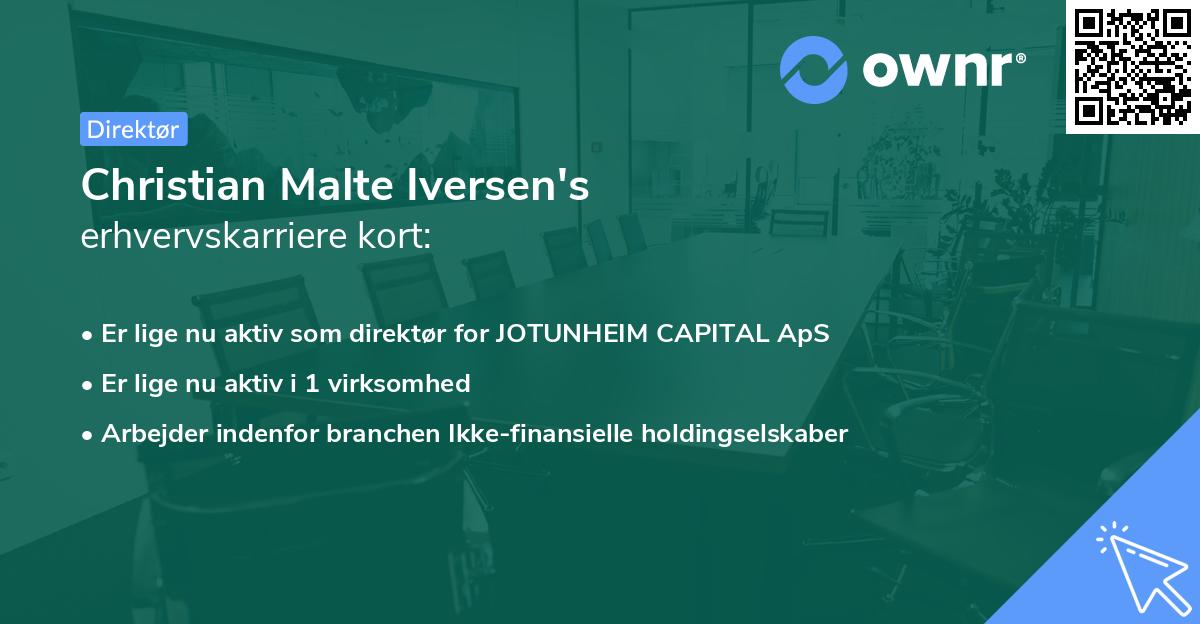 Christian Malte Iversen's erhvervskarriere kort
