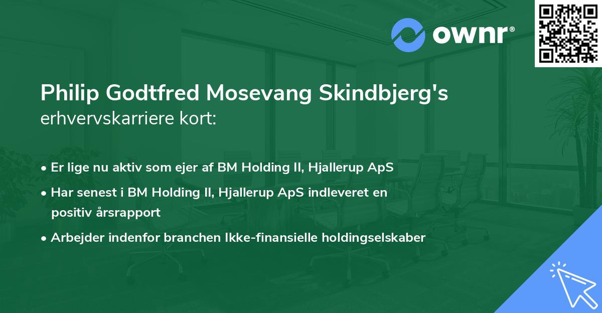 Philip Godtfred Mosevang Skindbjerg's erhvervskarriere kort