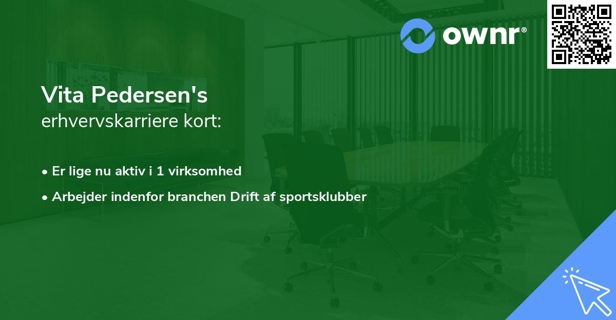Vita Pedersen's erhvervskarriere kort