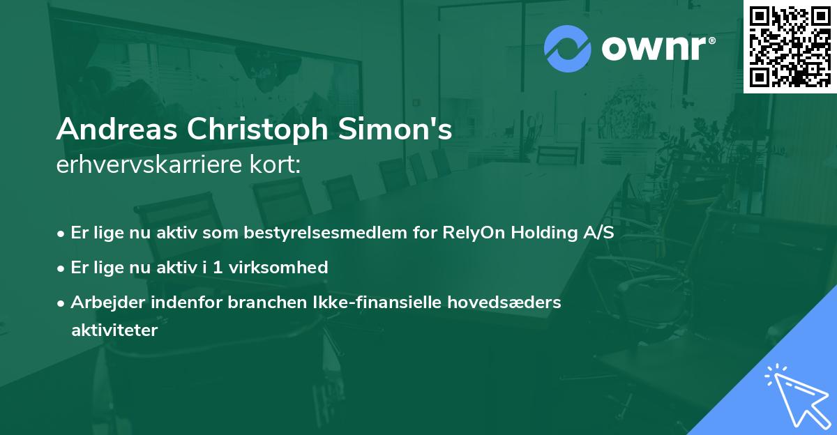Andreas Christoph Simon's erhvervskarriere kort