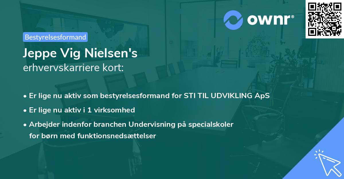 Jeppe Vig Nielsen's erhvervskarriere kort