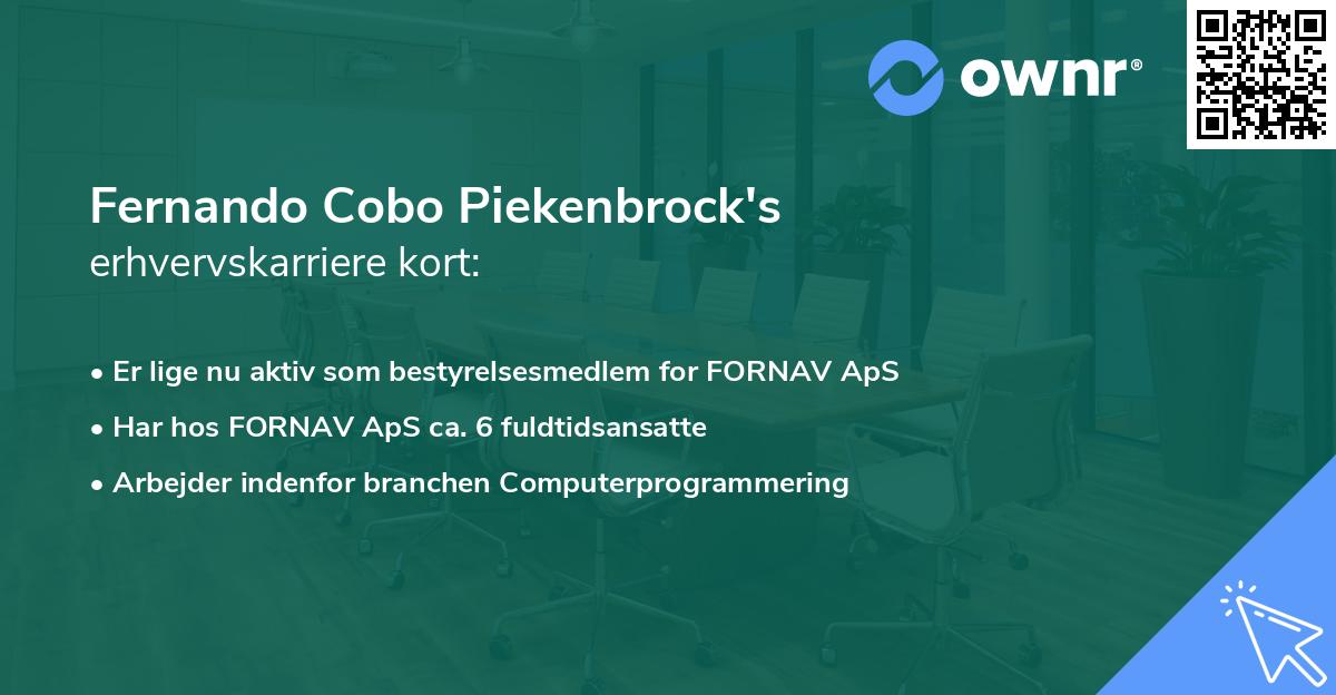 Fernando Cobo Piekenbrock's erhvervskarriere kort