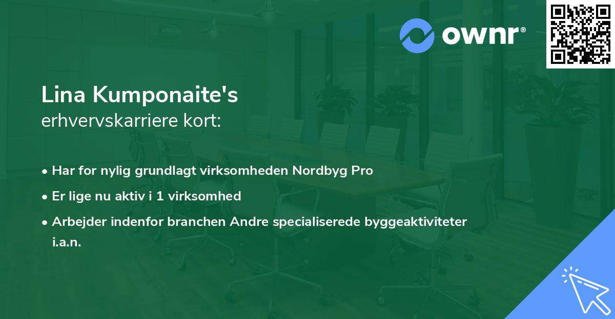 Lina Kumponaite's erhvervskarriere kort