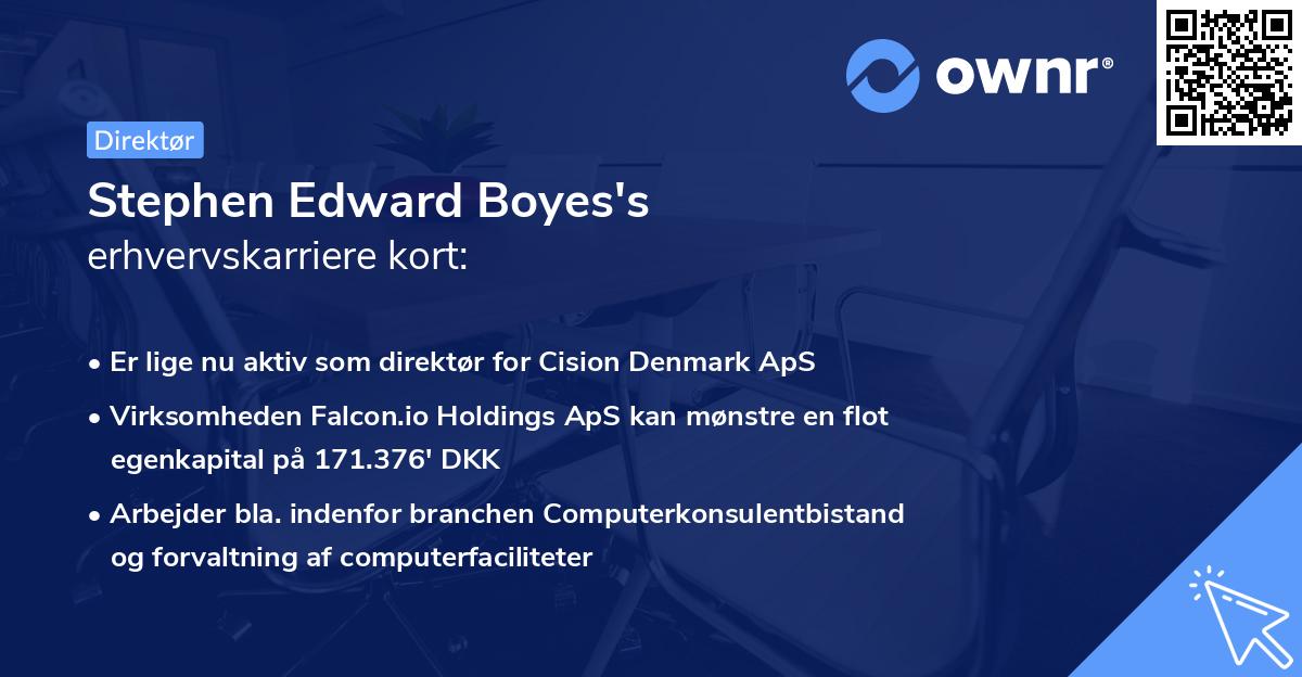 Stephen Edward Boyes's erhvervskarriere kort