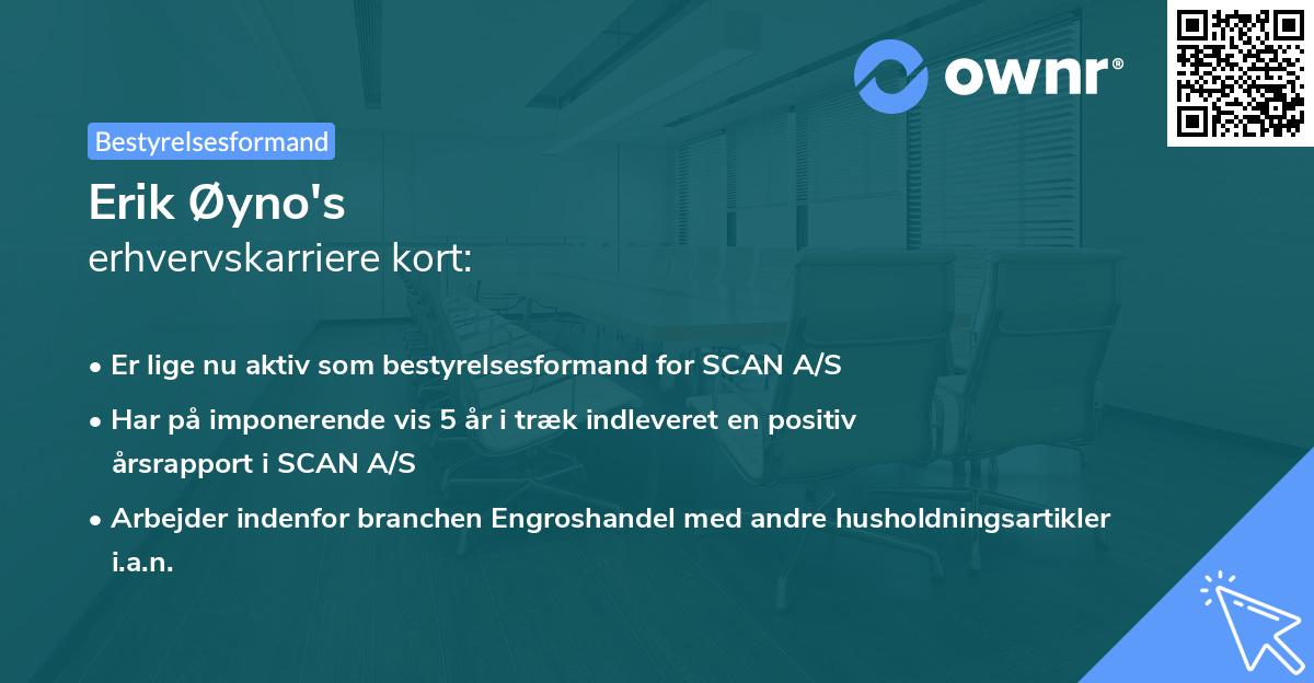 Erik Øyno's erhvervskarriere kort