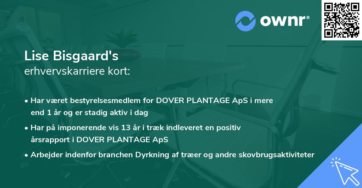 Lise Bisgaard's erhvervskarriere kort