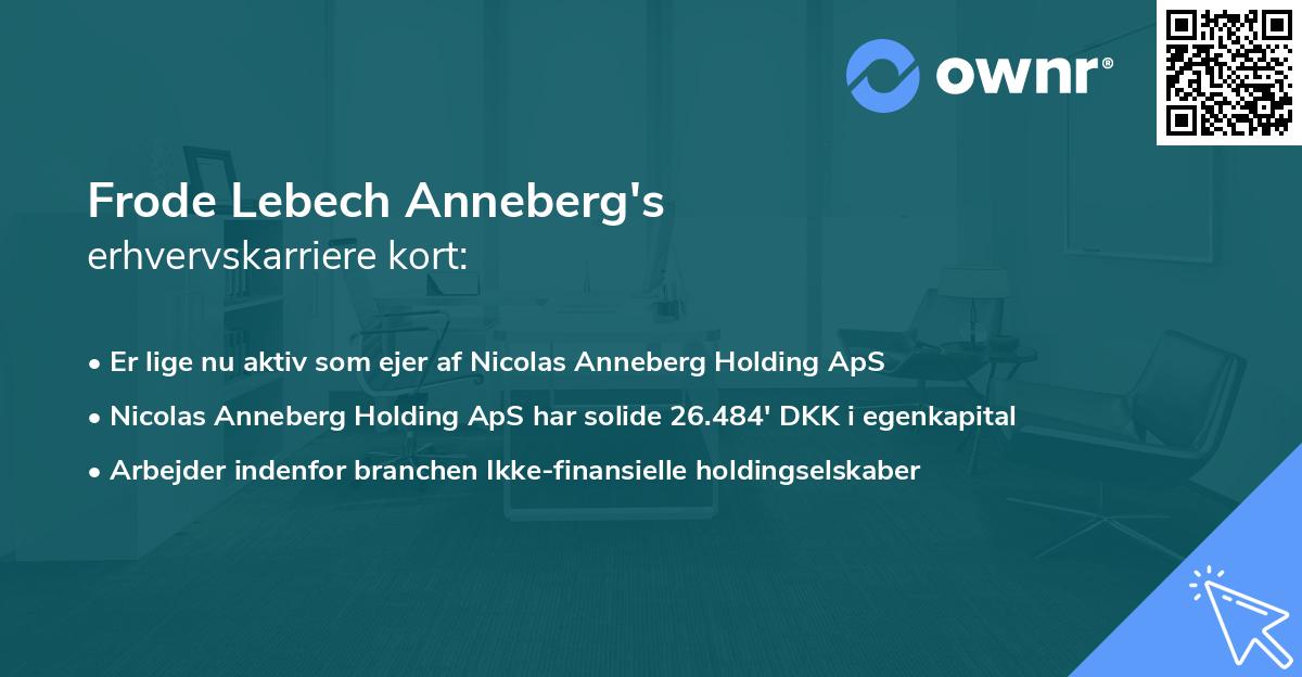 Frode Lebech Anneberg's erhvervskarriere kort