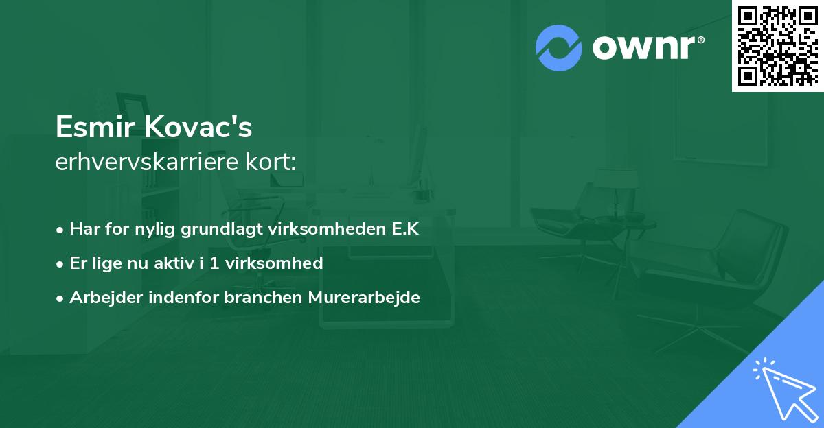 Esmir Kovac's erhvervskarriere kort