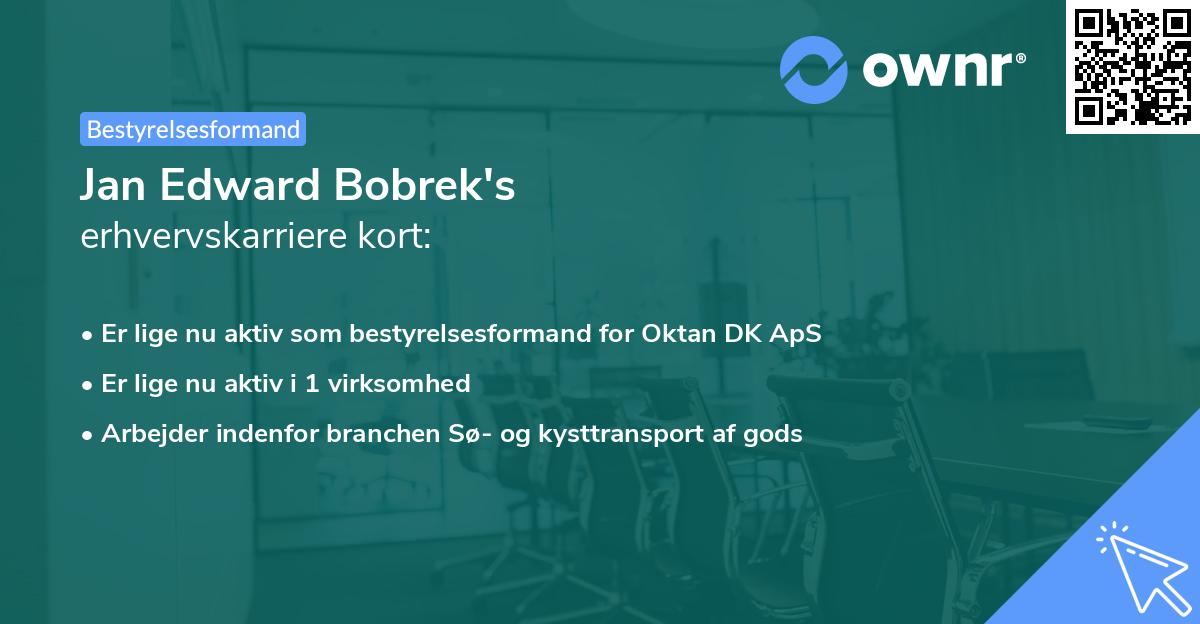 Jan Edward Bobrek's erhvervskarriere kort