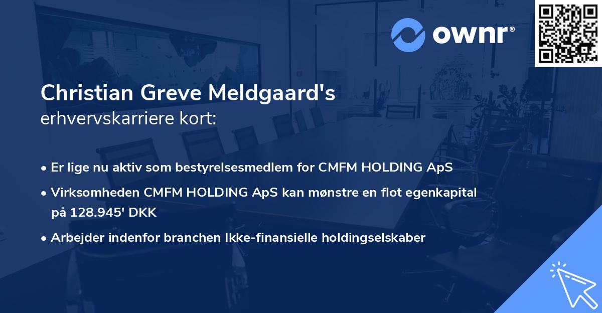 Christian Greve Meldgaard's erhvervskarriere kort