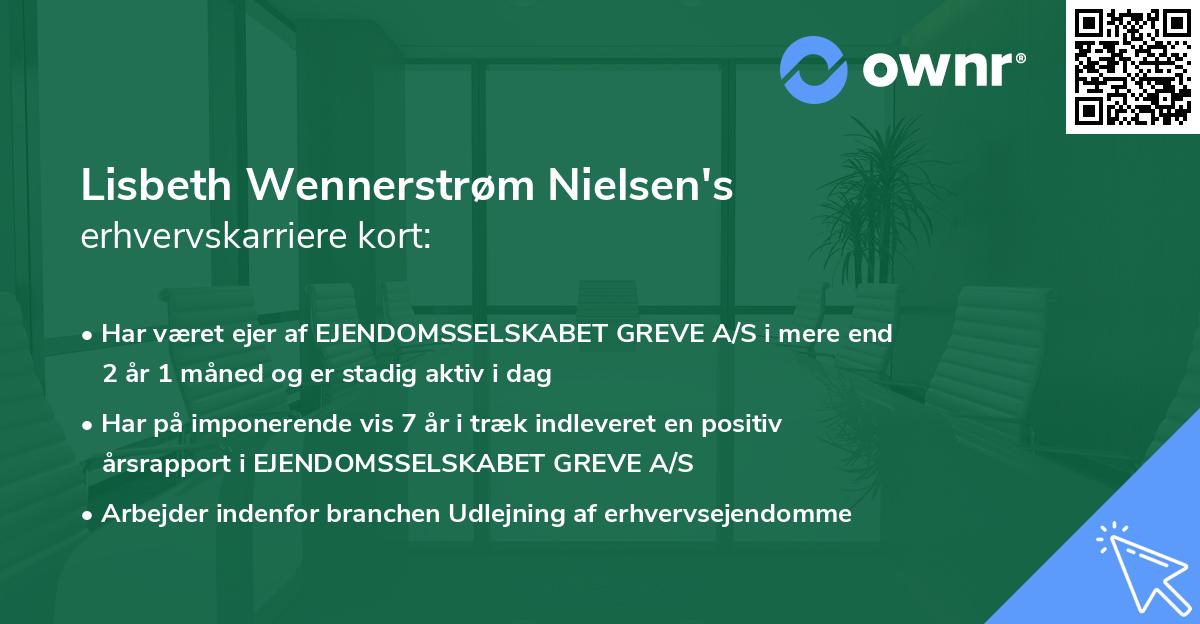 Lisbeth Wennerstrøm Nielsen's erhvervskarriere kort