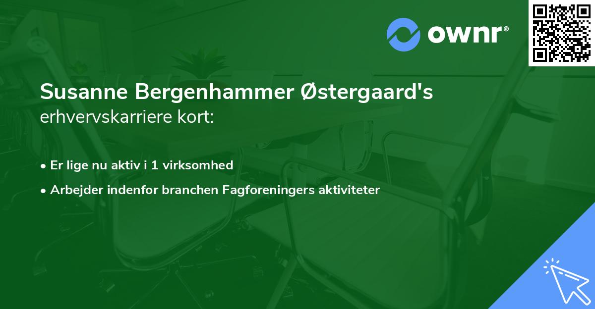 Susanne Bergenhammer Østergaard's erhvervskarriere kort