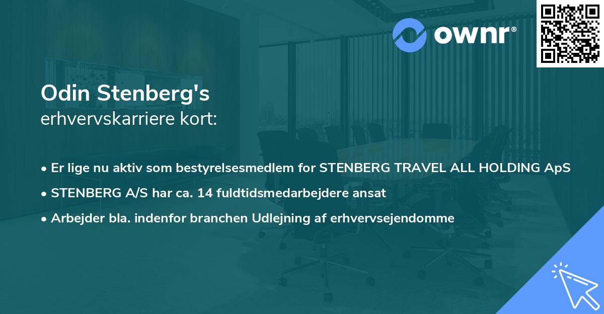 Odin Stenberg's erhvervskarriere kort