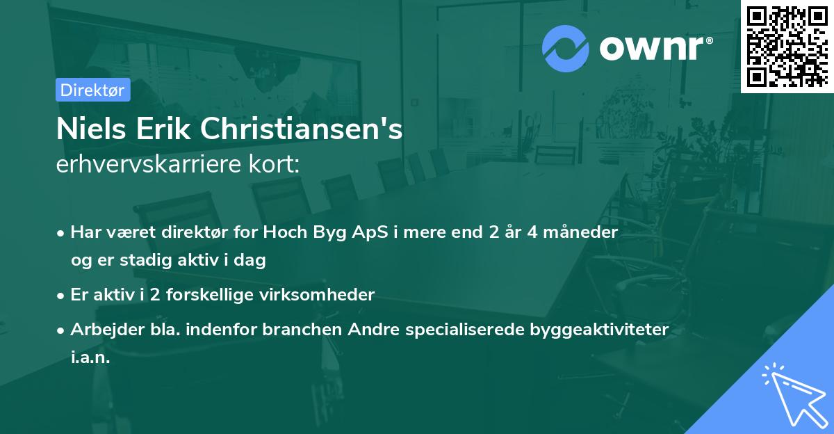 Niels Erik Christiansen's erhvervskarriere kort