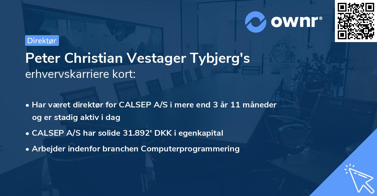 Peter Christian Vestager Tybjerg's erhvervskarriere kort